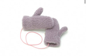 preorder wool mitten with strings lilac