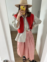 Load image into Gallery viewer, Preorder NEW Women’s Camino Wool gilet (coral w lavender trim)
