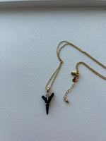 Load image into Gallery viewer, Preloved 14k Gold Fossilized Shark Tooth Necklace
