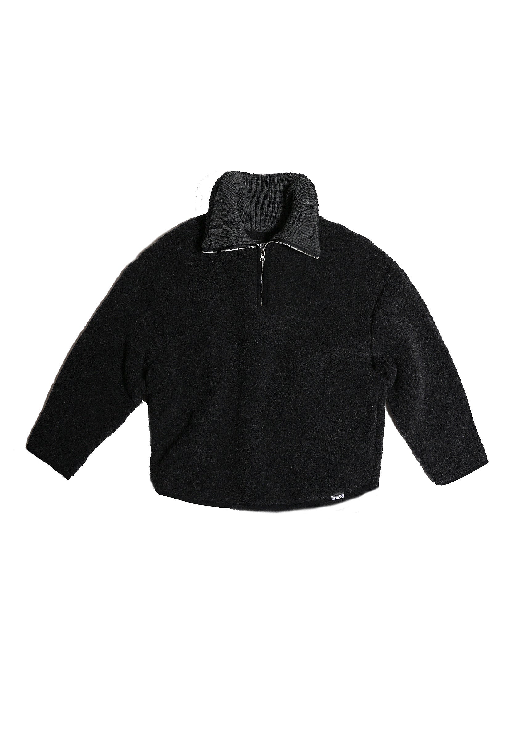 Preorder bel 3/4 zip sweater (deep black)