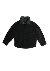 Preorder bel 3/4 zip sweater (deep black)
