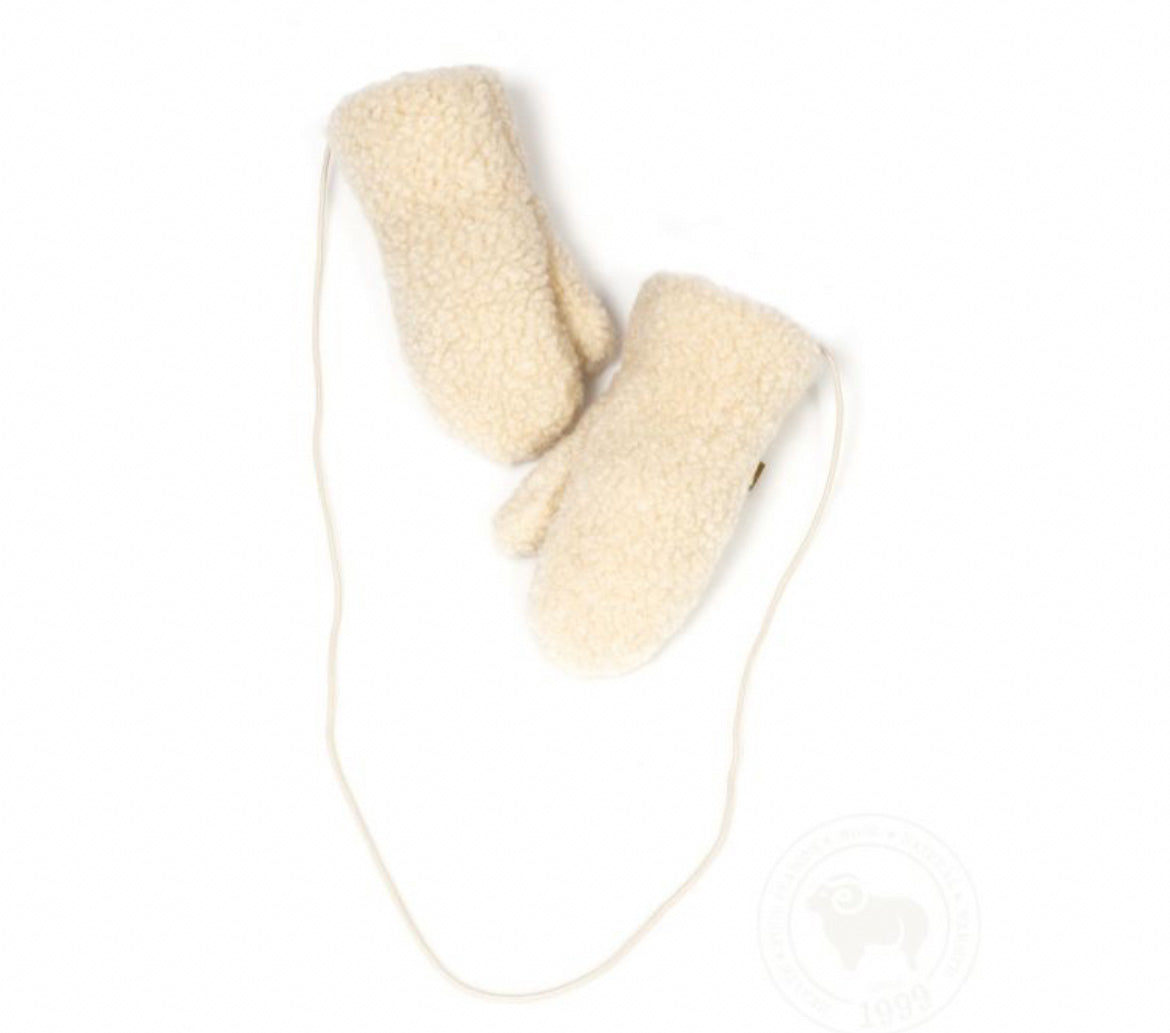 preorder wool mittens with strings natural