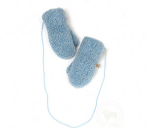 preorder wool mittens with strings blue