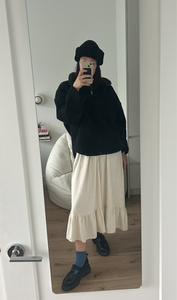 Preorder bel 3/4 zip sweater (deep black)