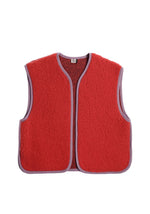 Load image into Gallery viewer, Preorder NEW Women’s Camino Wool gilet (coral w lavender trim)
