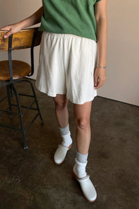 Flared basketball shorts (natural)