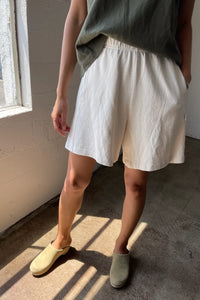 Flared basketball shorts (natural)