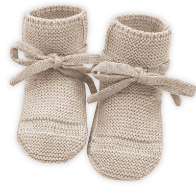 merino wool baby booties (cream)