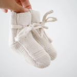 Load image into Gallery viewer, merino wool baby booties (cream)
