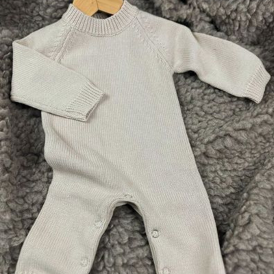 Organic knit babygrow (Beige)