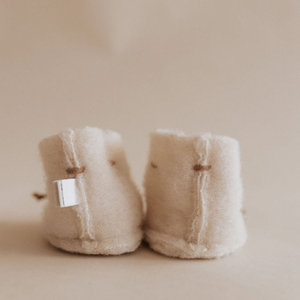 preorder wool baby booties (natural)