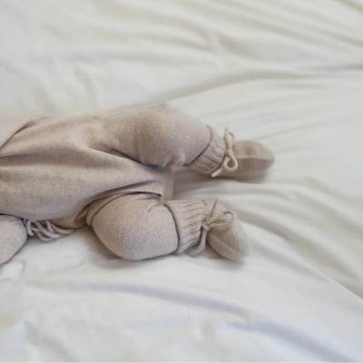 organic cashmere booties (apricot)
