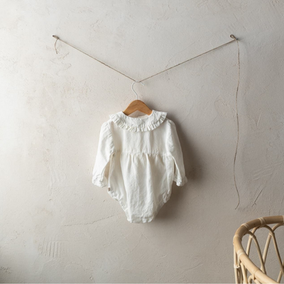 linen baby romper