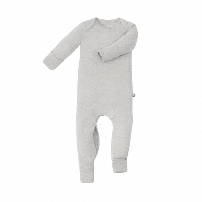 convertable romper footie (heather grey)