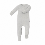 Load image into Gallery viewer, convertable romper footie (heather grey)
