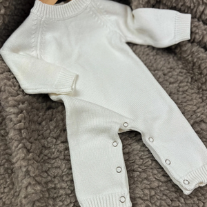 Organic knit babygrow (Ivory)