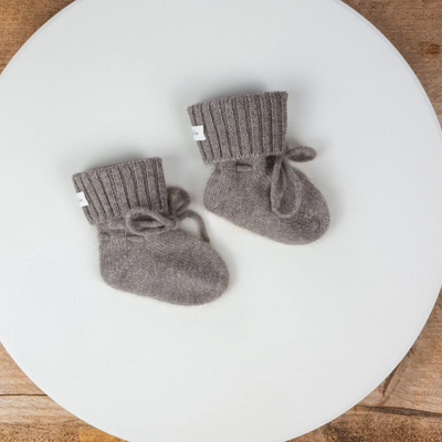 organic cashmere booties (oatmeal)