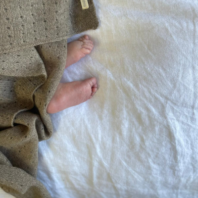 organic cashmere knit blanket (oatmeal)