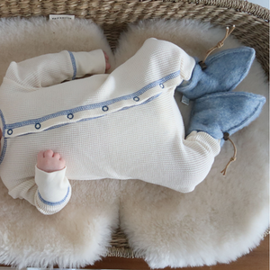 wool baby booties (baby blue)